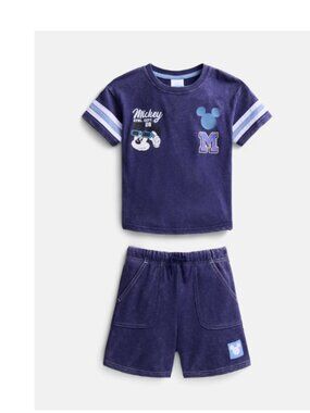 Mickey & Friends Toddler Boys Blue Graphic Tee Shorts Set 2 Piece Outfit